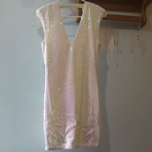Sequence pink/white bodycon dress!